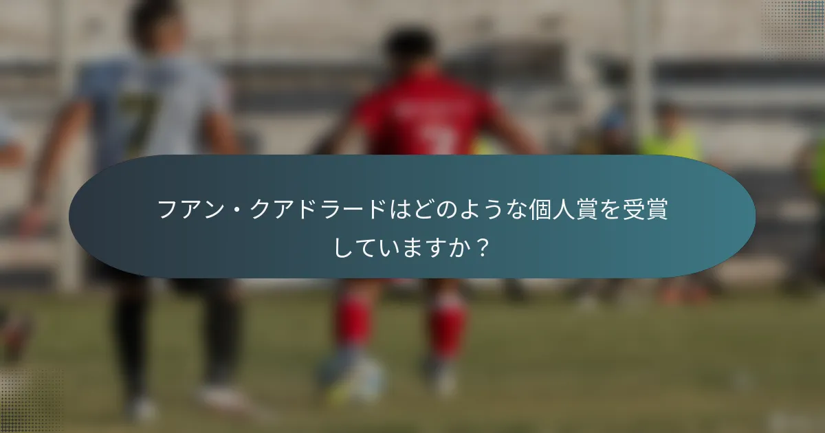 フアン・クアドラードはどのような個人賞を受賞していますか？