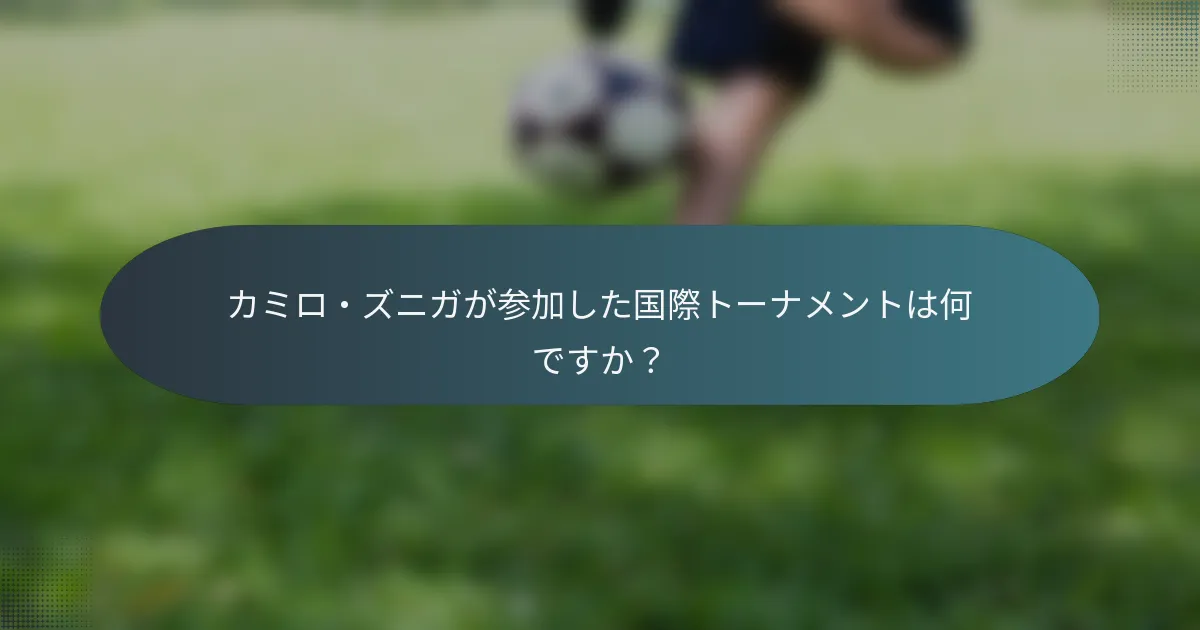 カミロ・ズニガが参加した国際トーナメントは何ですか？